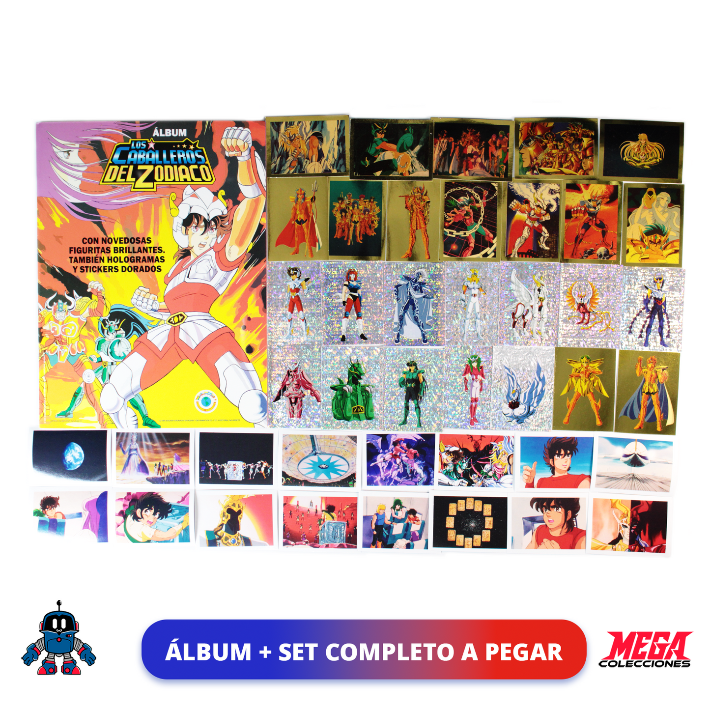 Álbum Caballeros del Zodiaco (Reedición Navarrete) + Set completo a pegar