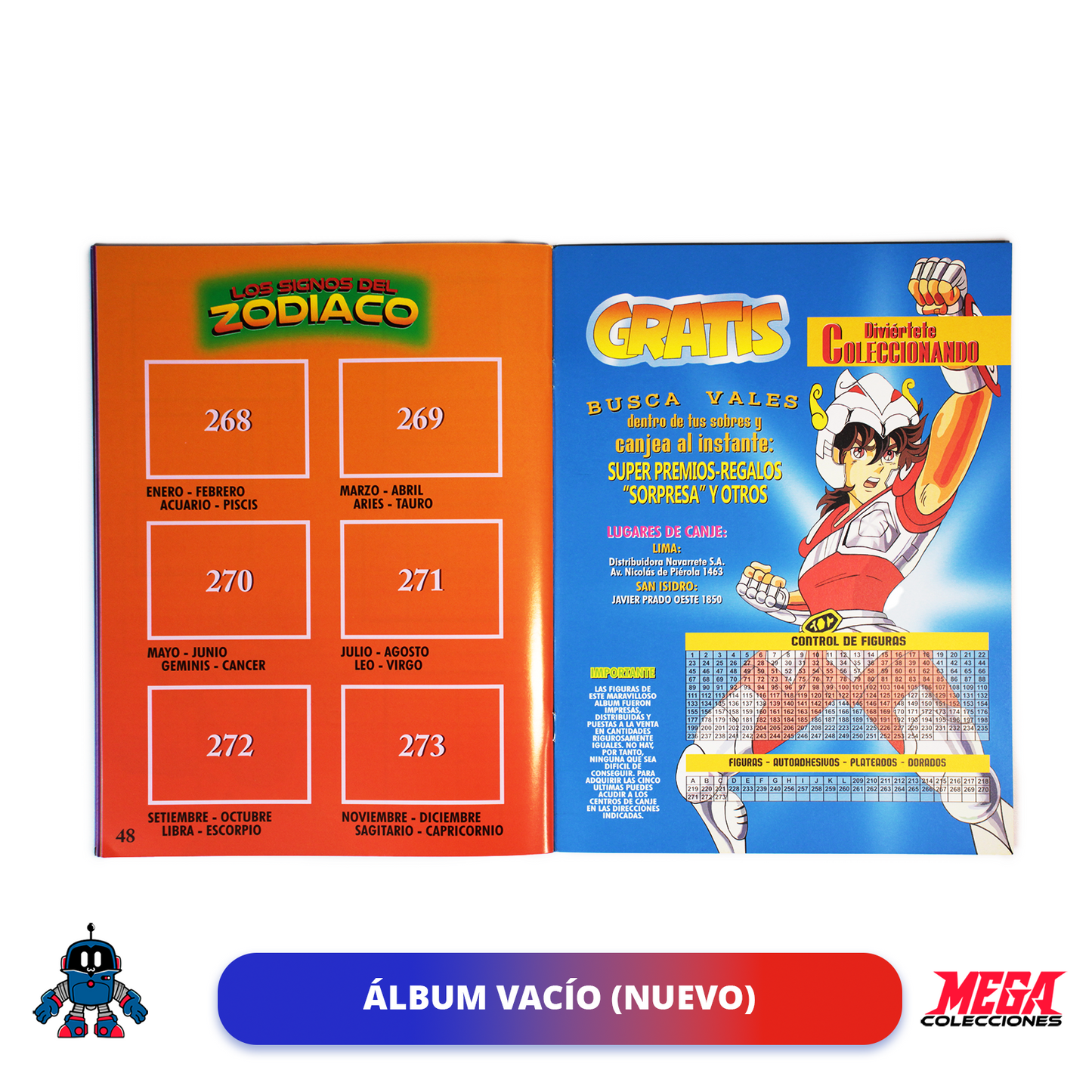 Álbum Caballeros del Zodiaco (Reedición Navarrete) + Set completo a pegar