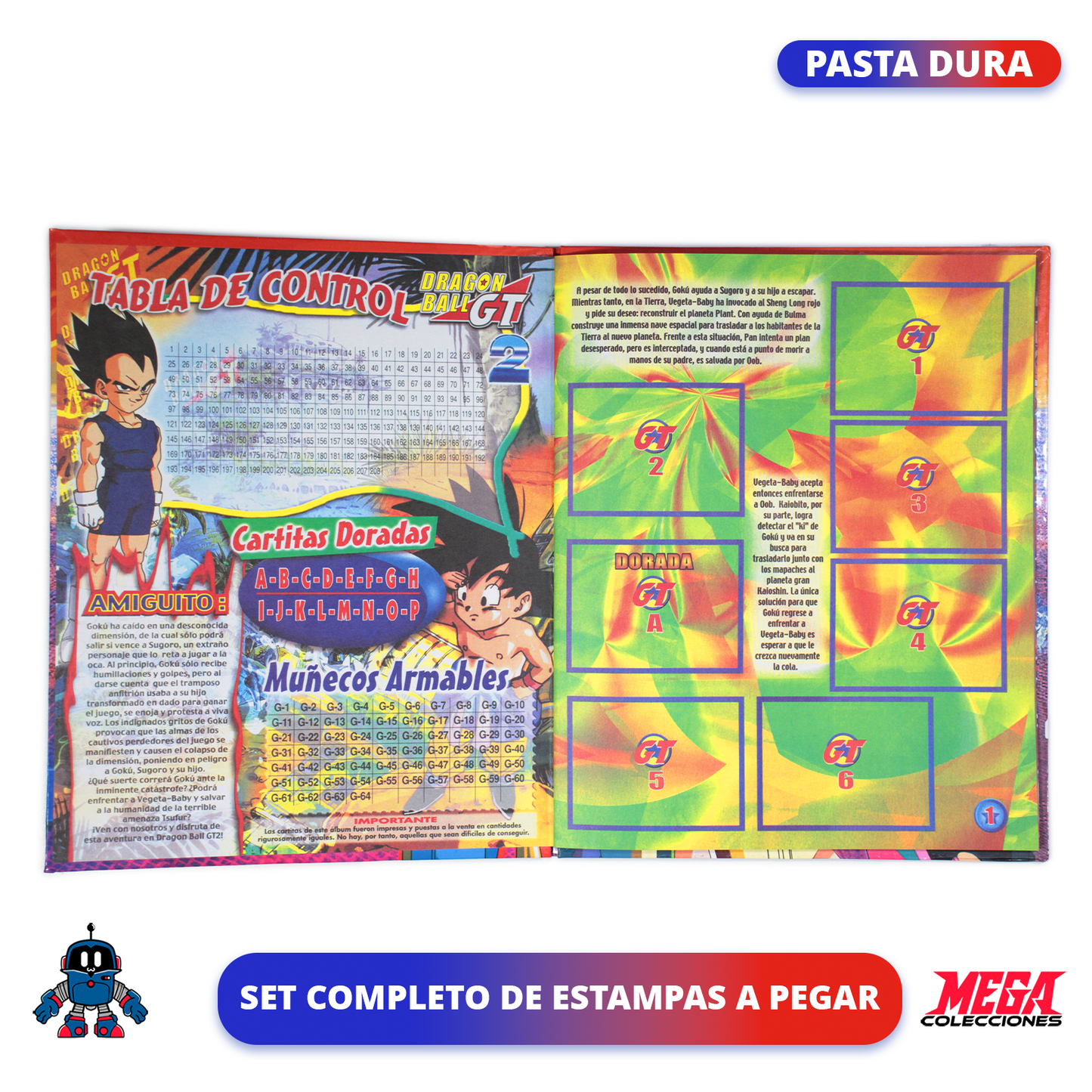 Álbum Pasta Dura Dragon Ball GT2 (Reedición Navarrete) + Set completo a pegar