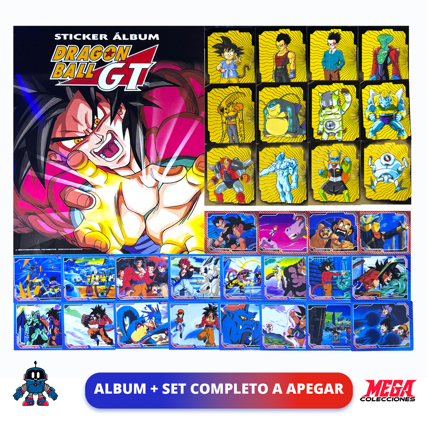 Álbum Dragon Ball GT (Reedición Topps Argentina) + Set completo a pegar