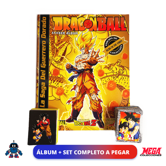 Álbum Dragon Ball «La Saga del Guerrero Dorado» (Versión Dorada) + Set completo a pegar