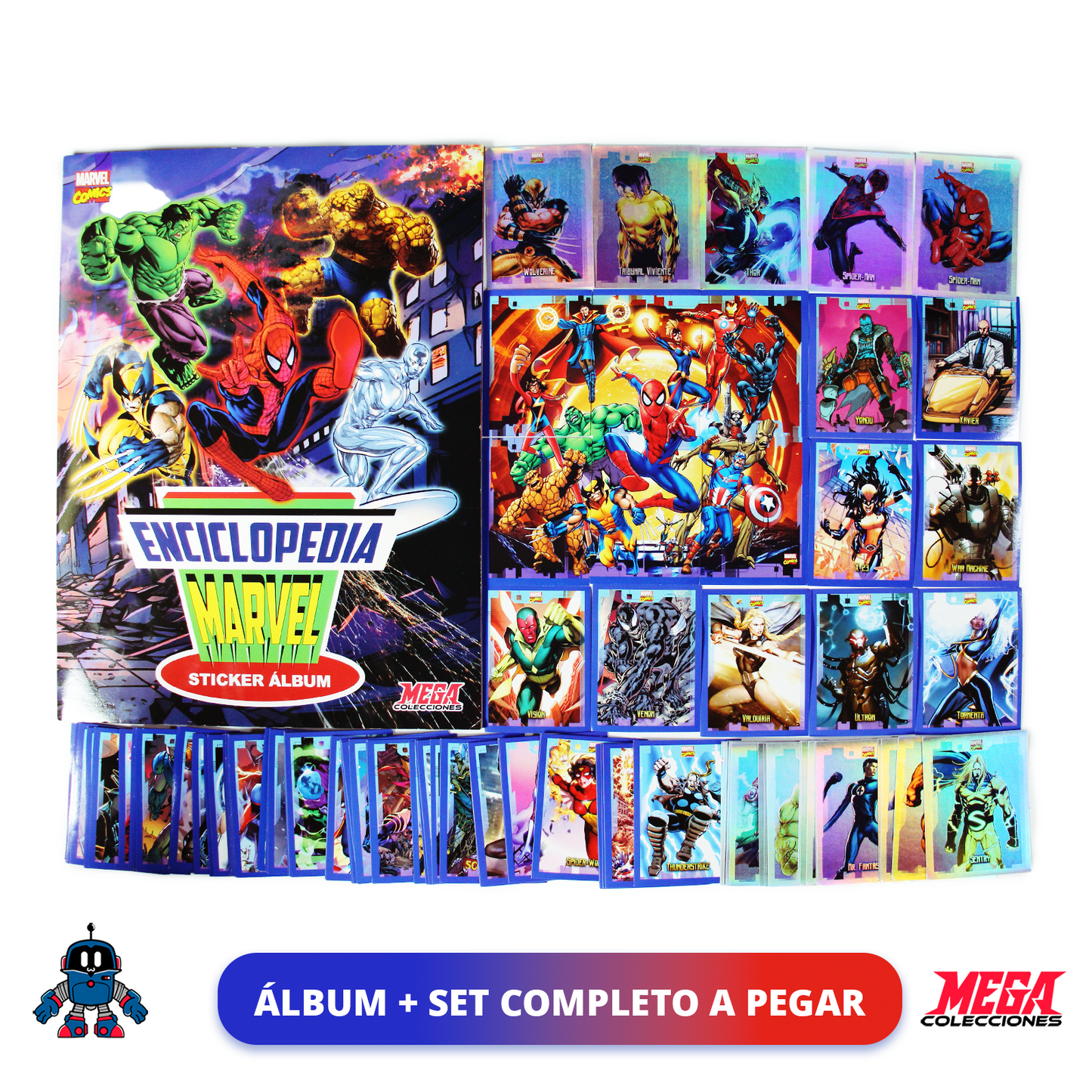 Álbum Enciclopedia Marvel + Set completo a pegar