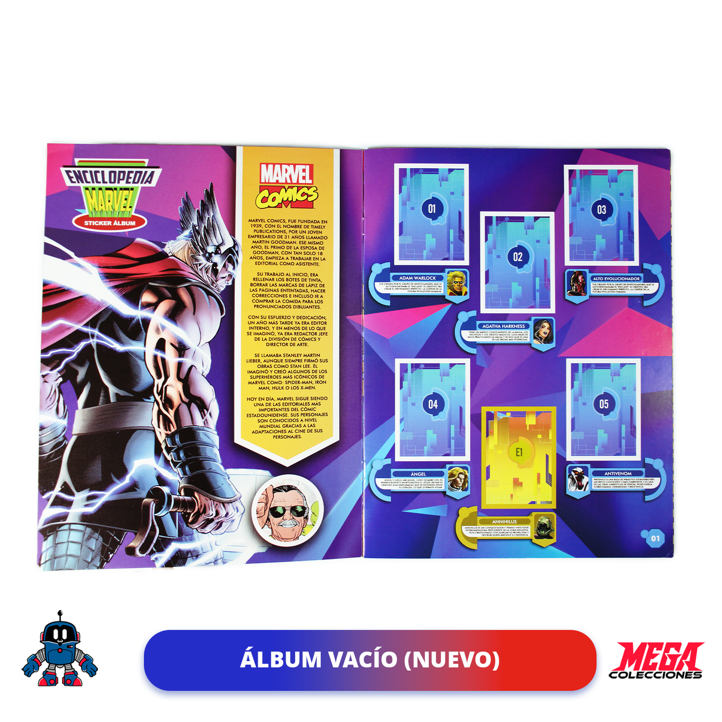 Álbum Enciclopedia Marvel + Set completo a pegar