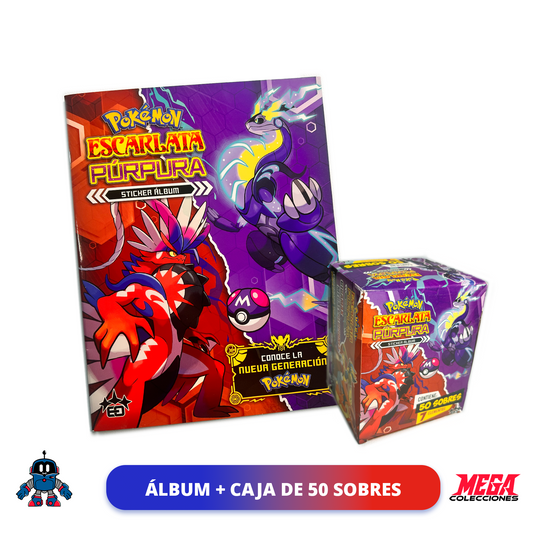 Álbum Pokemon Escarlata Púrpura + Caja de 50 sobres