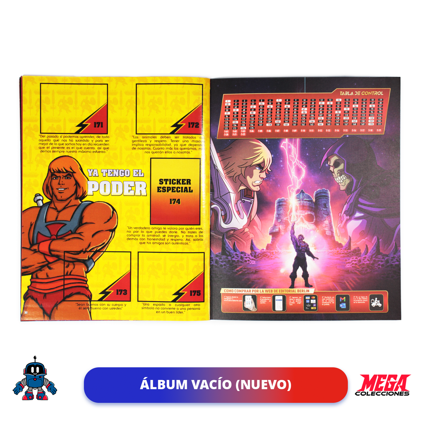 Álbum He Man (Editorial Berlín) + Caja de 50 Sobres