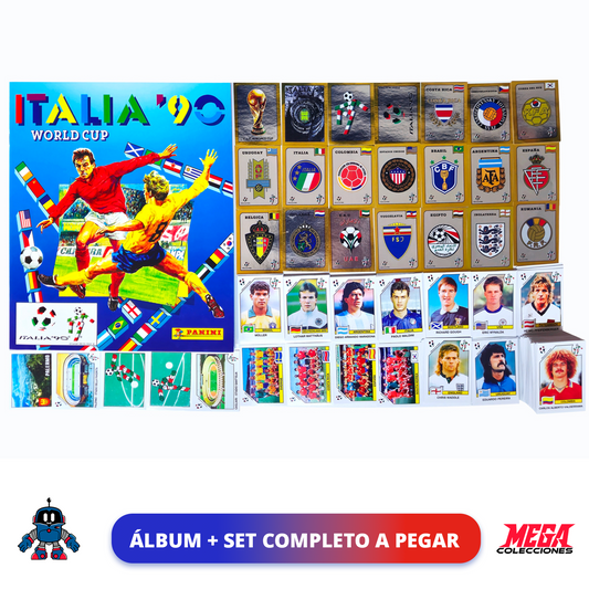 Álbum Italia 90 (Reedición Panini) + Set completo a pegar