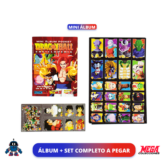 Mini Álbum Pocket Enciclopedia Dragon Ball (Reedición Navarrete) + Set completo a pegar