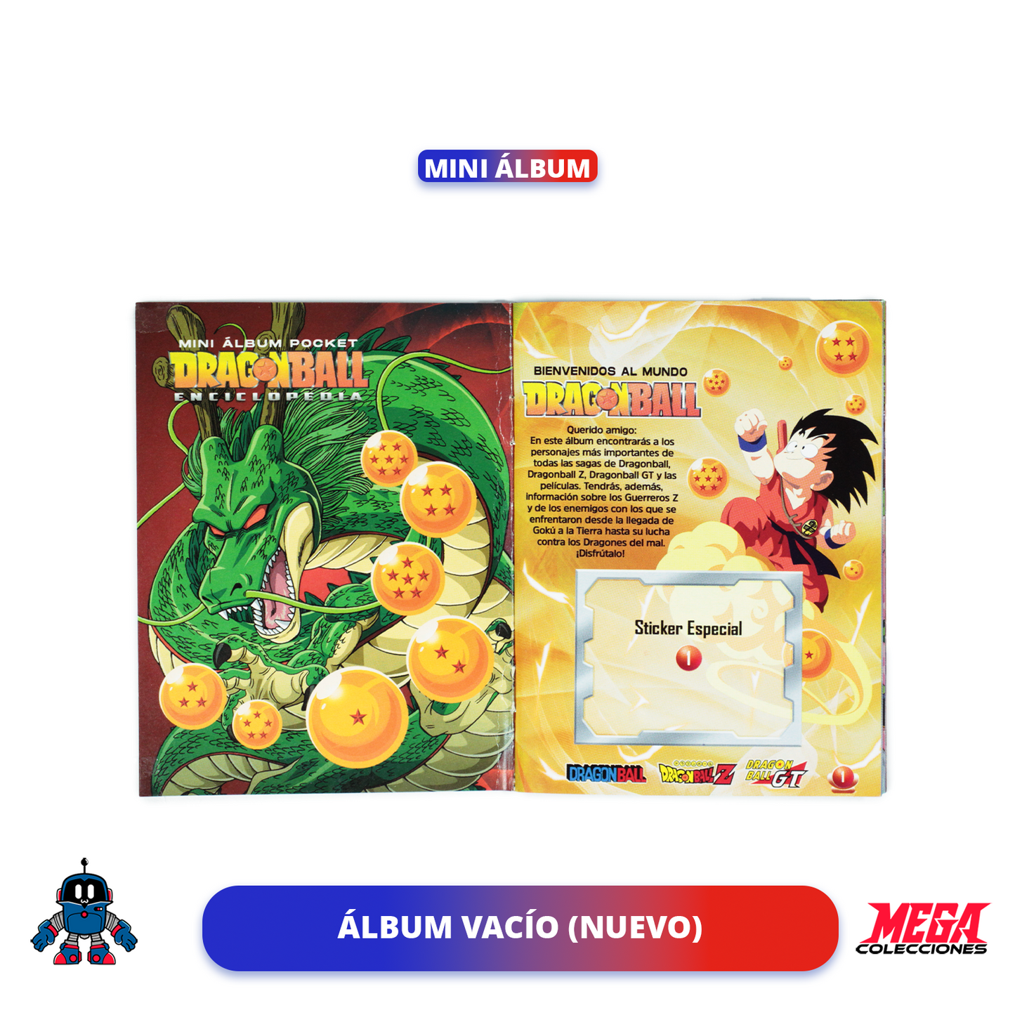 Mini Álbum Pocket Enciclopedia Dragon Ball (Reedición Navarrete) + Set completo a pegar