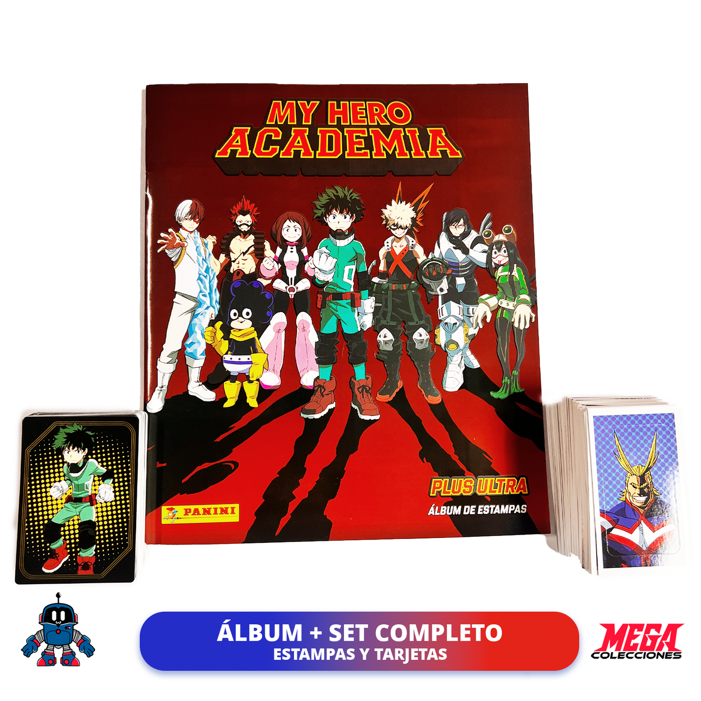 Álbum My Hero Academia + Set Completo de Tarjetas y Estampas (Panini)