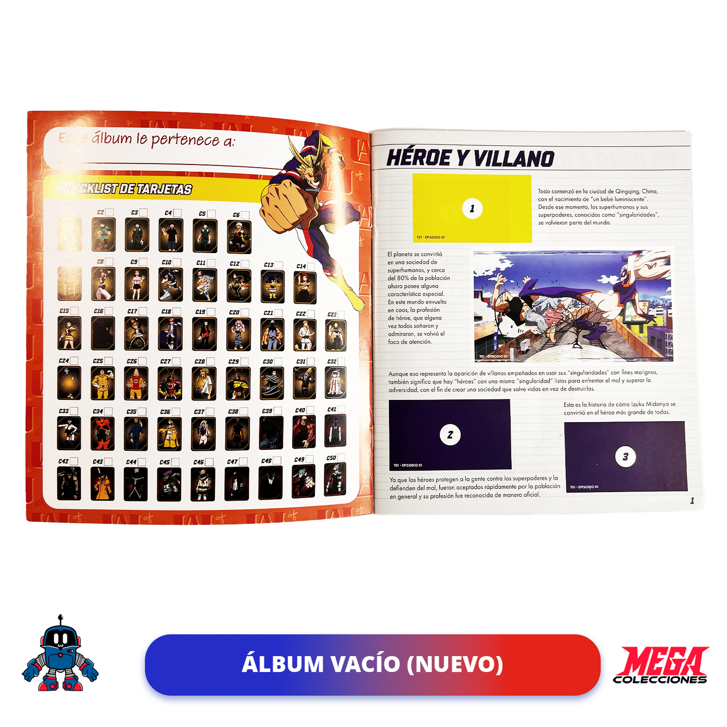 Álbum My Hero Academia + Set Completo de Tarjetas y Estampas (Panini)