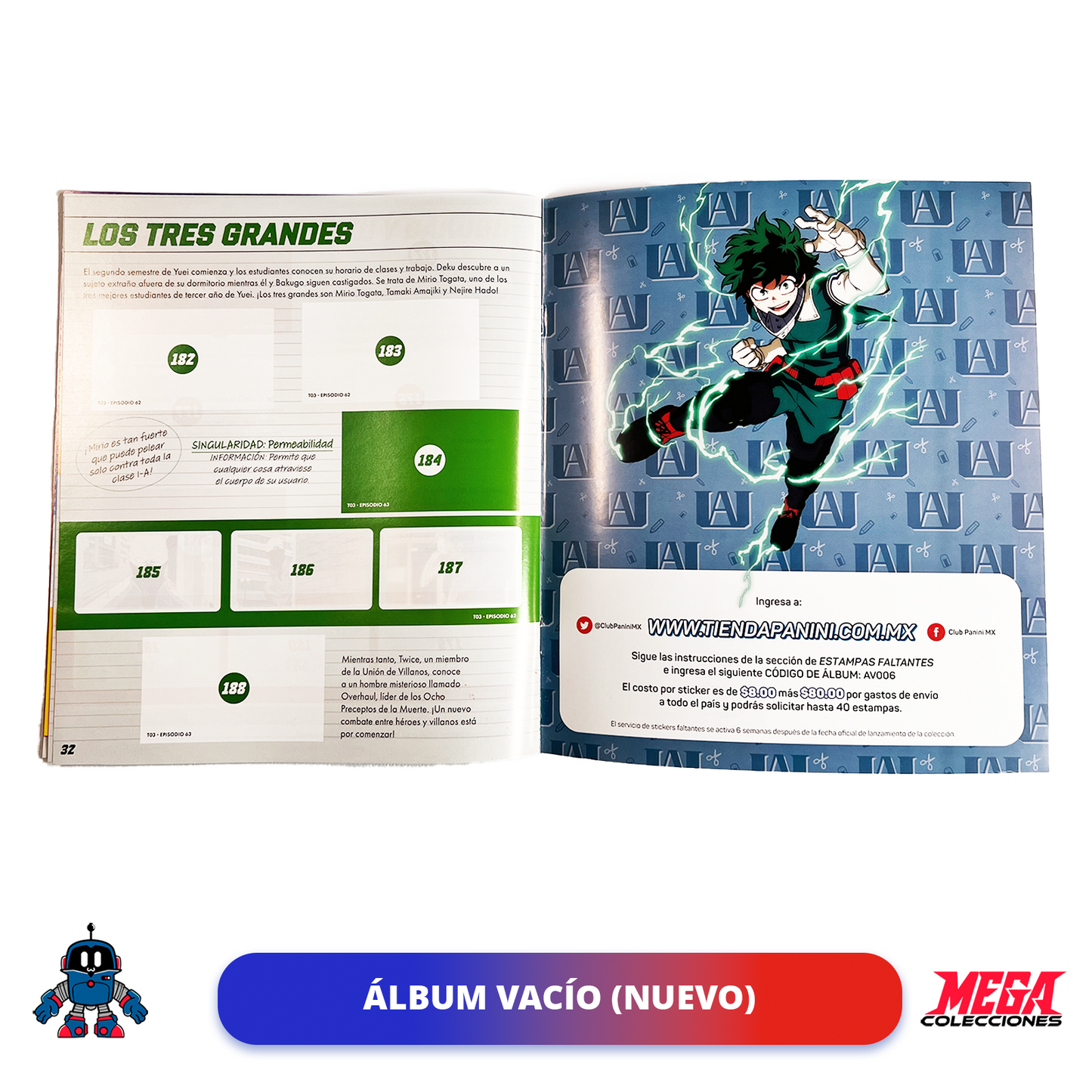 Álbum My Hero Academia + Set Completo de Tarjetas y Estampas (Panini)