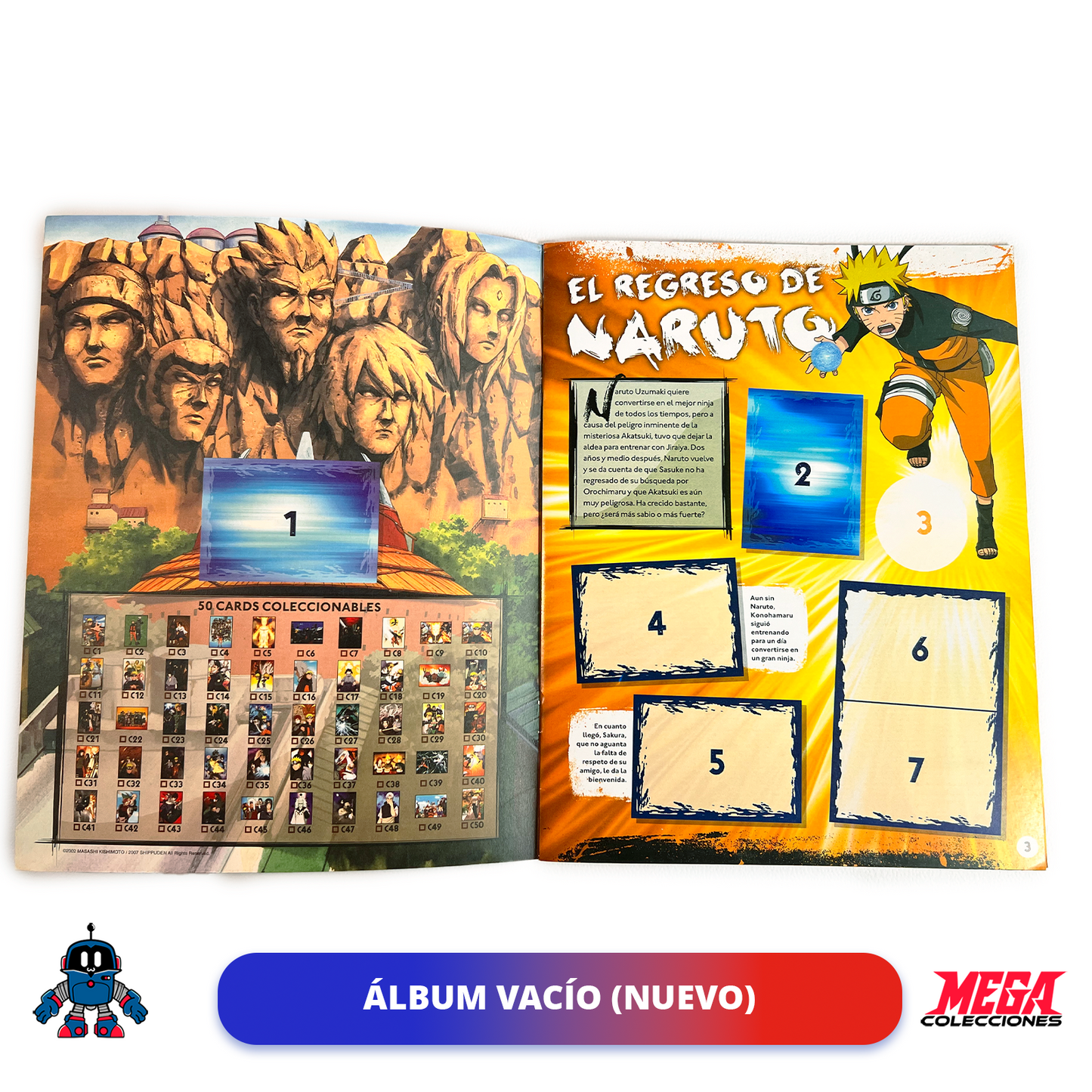 Álbum Naruto Shippuden 2022 (Panini) + Set completo de tarjetas y estampas a pegar