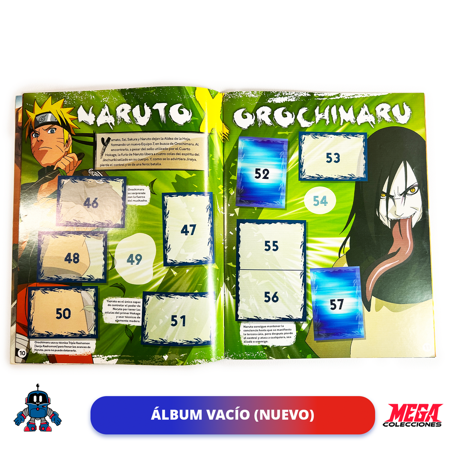 Álbum Naruto Shippuden 2022 (Panini) + Set completo de tarjetas y estampas a pegar