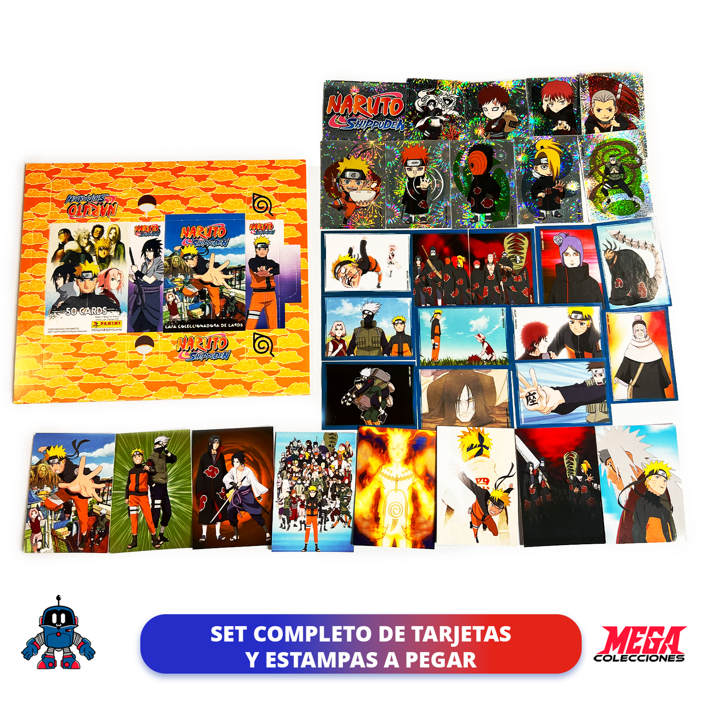 Álbum Naruto Shippuden 2022 (Panini) + Set completo de tarjetas y estampas a pegar