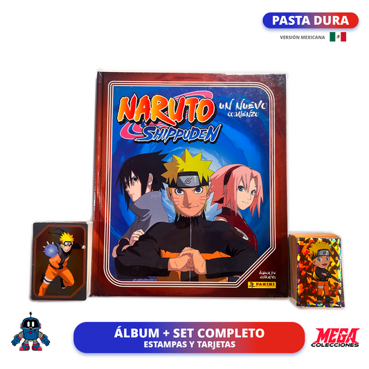 Álbum Pasta Dura Naruto Shippuden: Un nuevo comienzo (Panini) + Set completo a pegar (México)