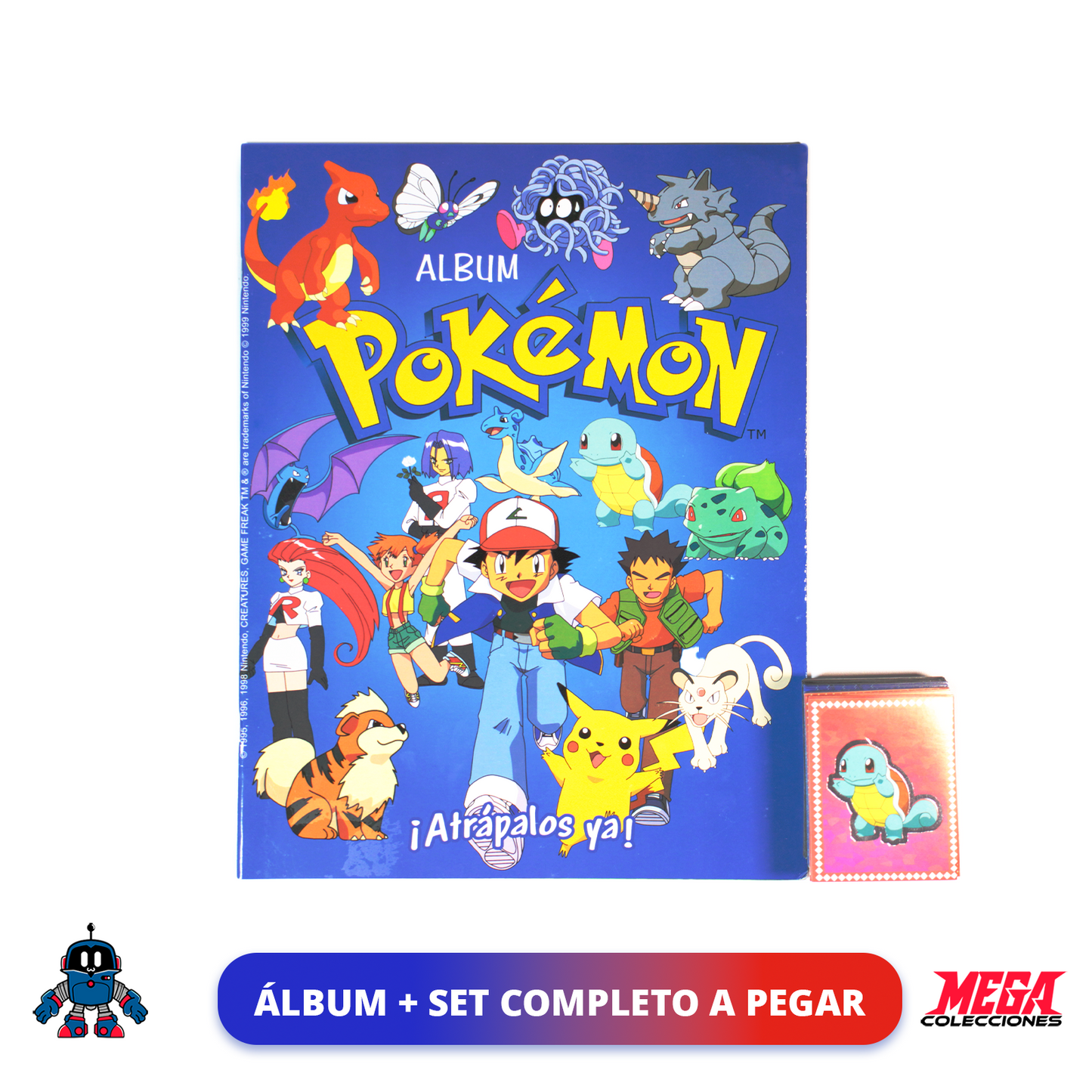 Álbum Pokémon ¡Atrápalos Ya! (Reedición Salo) + Set completo de figuras para pegar