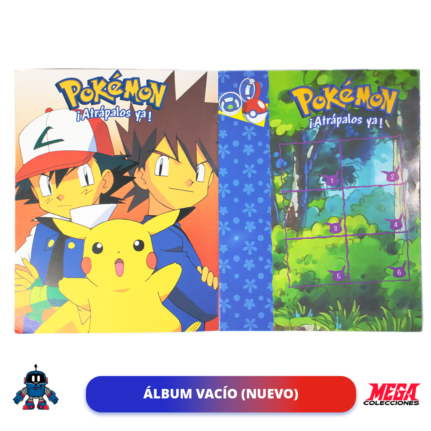 Álbum Pokémon ¡Atrápalos Ya! (Reedición Salo) + Set completo de figuras para pegar