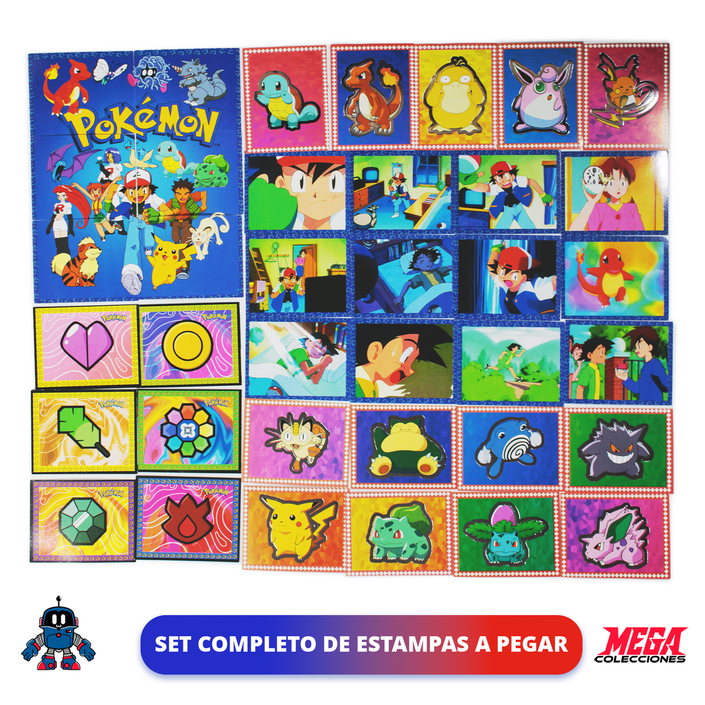 Álbum Pokémon ¡Atrápalos Ya! (Reedición Salo) + Set completo de figuras para pegar