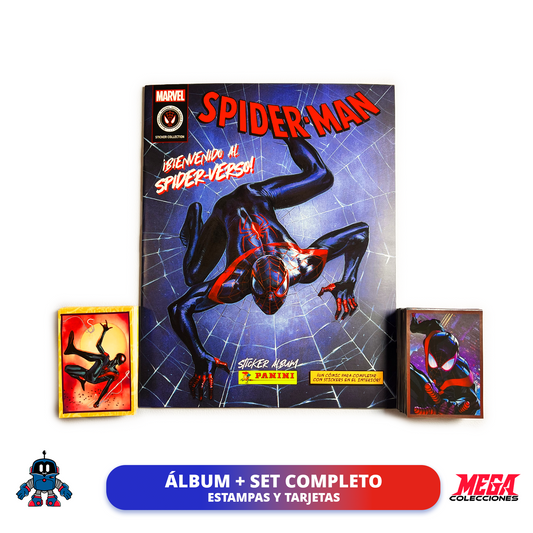 Álbum Spiderman Multiverso (Panini) + Set completo de tarjetas y estampas a pegar